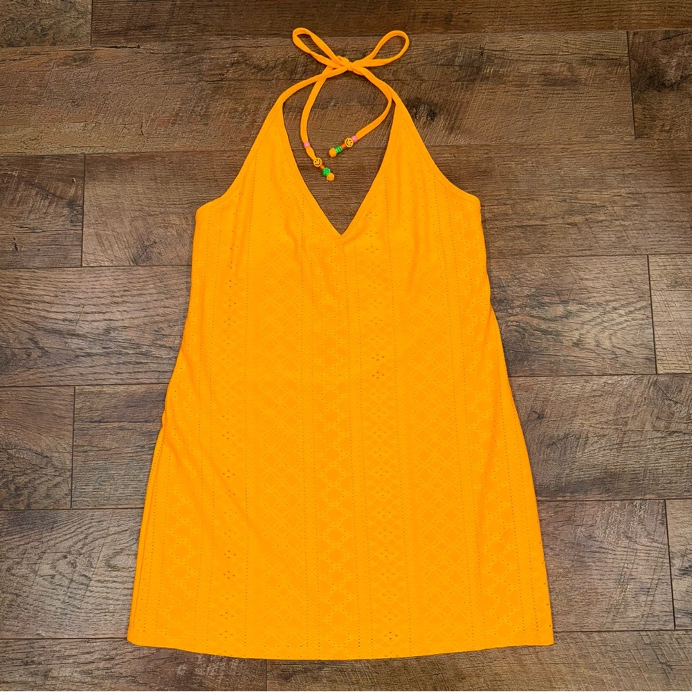 Wild Fable Lace Beaded Tie Neck Dress